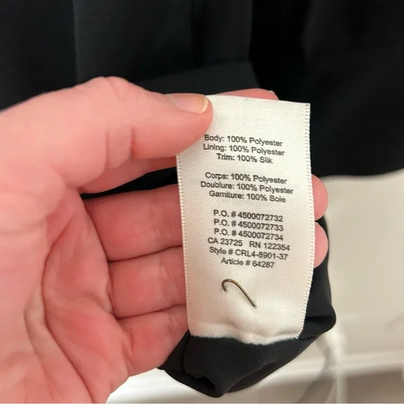 Aritzia Wilfred Corinne black Mini Dress Size 00 Long sleeves v-neck A-line - Picture 15 of 16